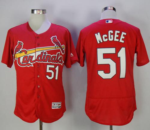 Cardinals #51 Willie McGee Red Flexbase Authentic Collection Stitched MLB Jersey
